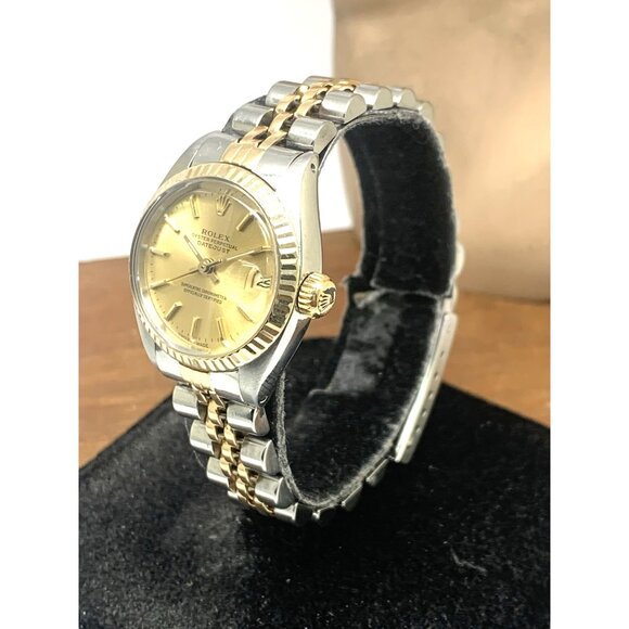 Rolex Datejust Women's Watch 6917 Vintage Swiss Automatic Steel 18k Gold 26mm - Picture 14 of 14